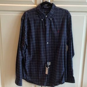 NWT Men’s custom fit XL Polo button down shirt.